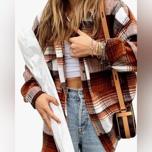 Plaid Shacket Jacket Size M